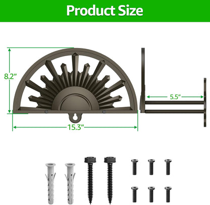 GOFORWILD Garden Hose Holder Holds 125-Feet of 5/8-Inch Hose Guage Steel | Decorative Hose Hanger Wall Mounted for Outside Yard Lawn Farm Heavy Duty Gift