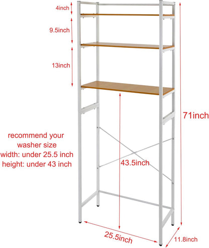 Gdrasuya10 Over the Washer and Dryer Storage Shelf for Laundry Room, 3 Tier White Washer Storage Utility Rack Shelf Laundry Storage Shelf Organizer Space Saving for Room