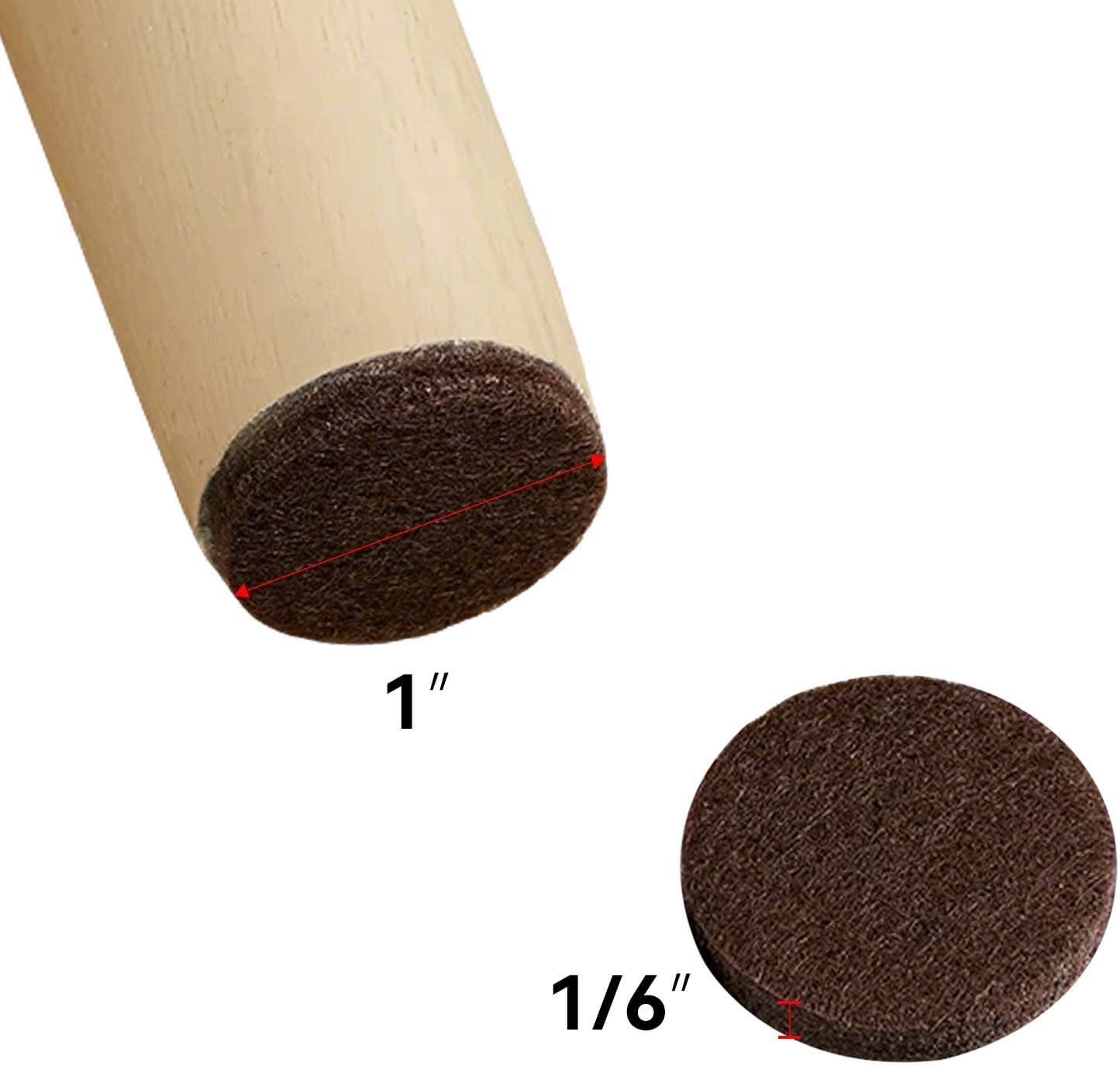 Felt Furniture Pads – 64 Round & 2 DIY Square Premium Felt Floor Protectors for Chair Legs, Best Protection for Hardwood Floors, Protects from Scratches & Noise, Brown & Beige Combo