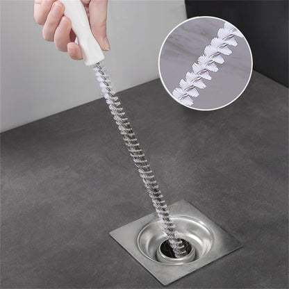 Sink Drain Overflow Cleaning Brush, Household Sewer Hair Catcher, 17.8 inch, White