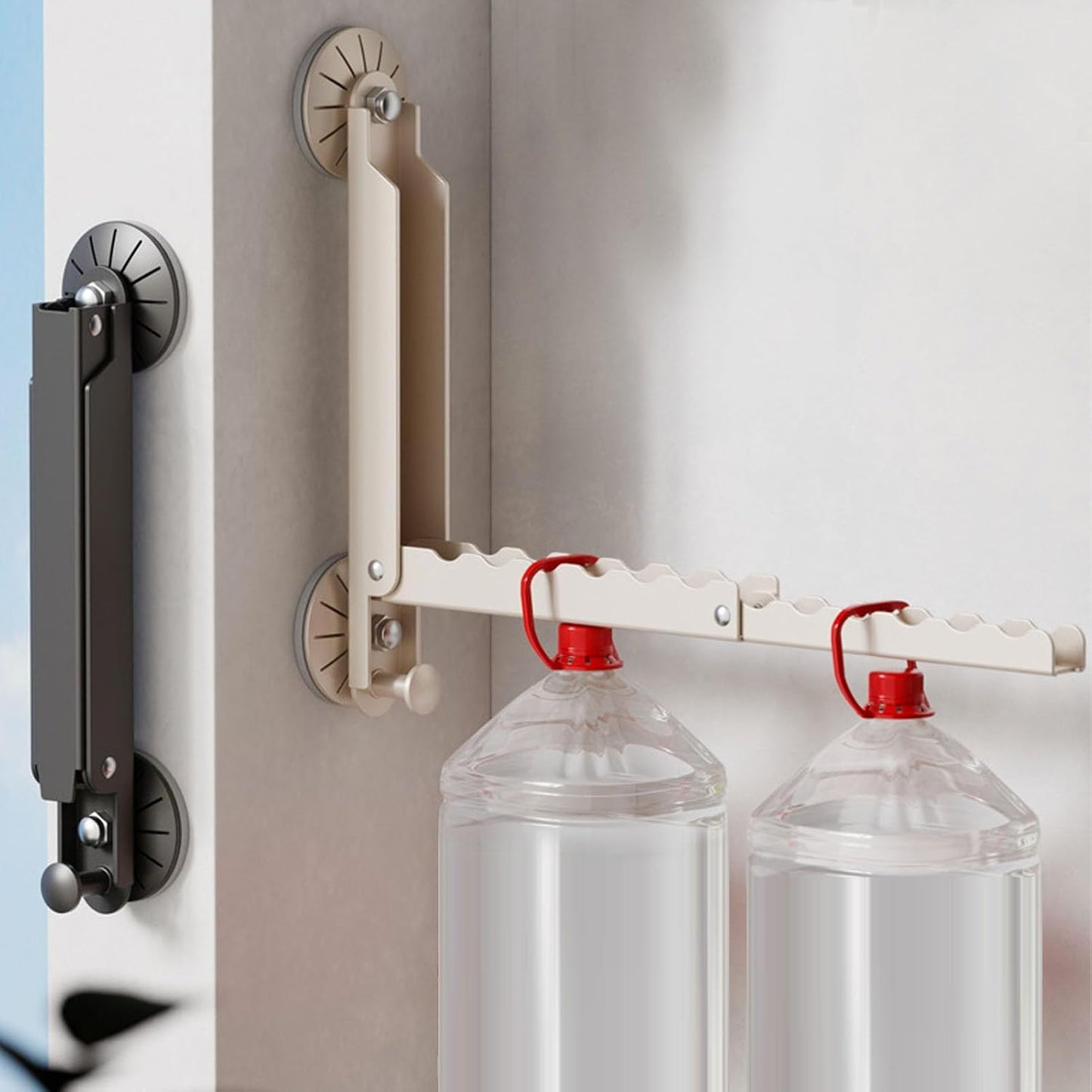 Wall Mounted Drying Rack with Extendable Heavy Duty Design. Ideal for Laundry Rooms, Bathrooms, and Balconies. Space Saving Storage Solution for Towels and Clothing (White)