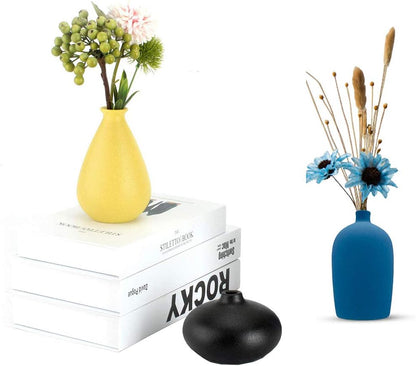 Small Ceramic Vase Decorative, Set of 4 Flower Bud Vases