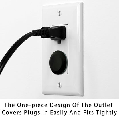 Vintage Brown Wood 12 Packs Outlet Covers Child Proof Plug Protector, Safety Outlet Plugs Covers, 2-Prong Wall Socket Protection Caps, Round Electrical Wall Receptacle for Home Office