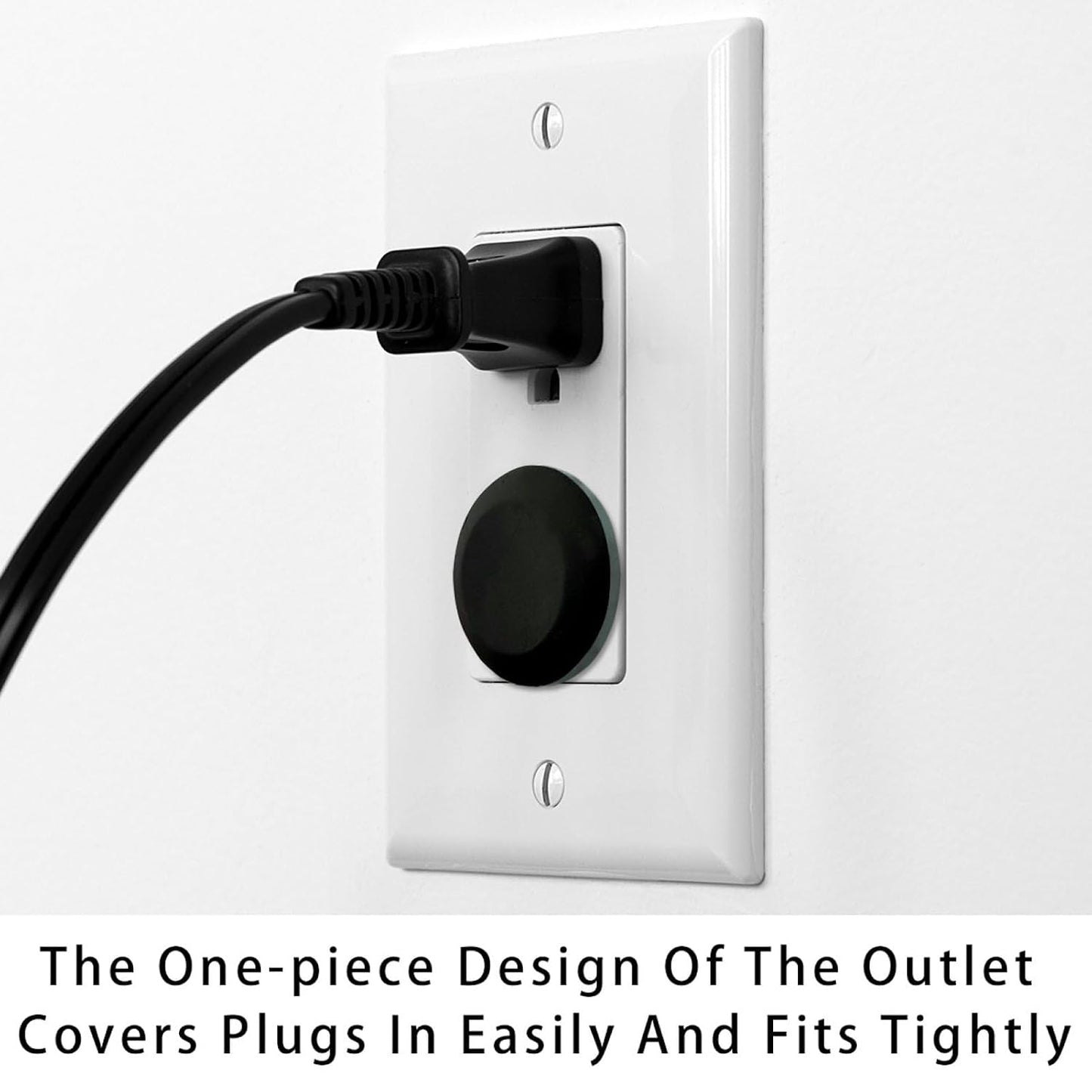 12 Pack Pure Black Outlet Covers Baby Proofing Child Proof Plug Covers for Electrical Outlets Easy Install Outlet Plug Covers