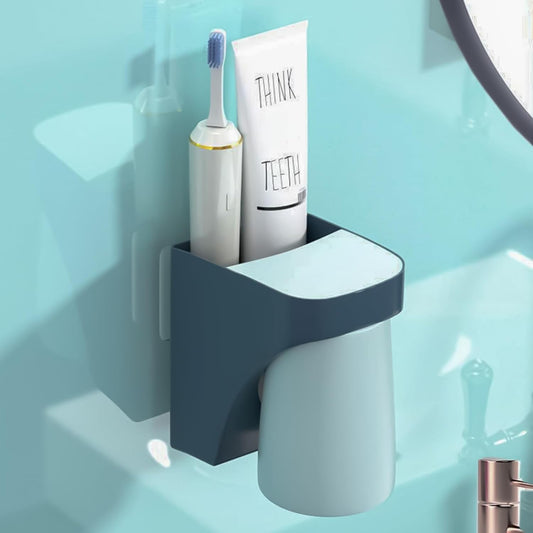 Magnetic Toothbrush Holder,sgzscl Flexible Wall Mounted Cup Water Drain Space Saving Storage Suction Organizer for Bathroom
