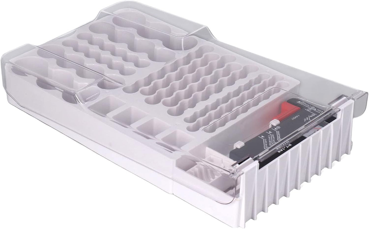 Zopsc Battery Storage Box, Carrying Case with Capacity Test Instrument, Holder Organizer for Car Home