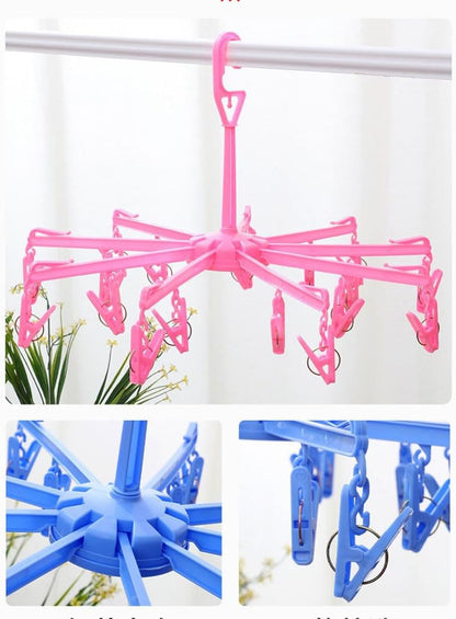 DurReus Reusable Stainless steel Drying Rack Laundry Drip Hanger 8 Clips Closet Organizer for Hanging Lingerie,Underwear,Clothes Disapers,Mitten,Socks,Hats,Bras,Skirts,Scaf