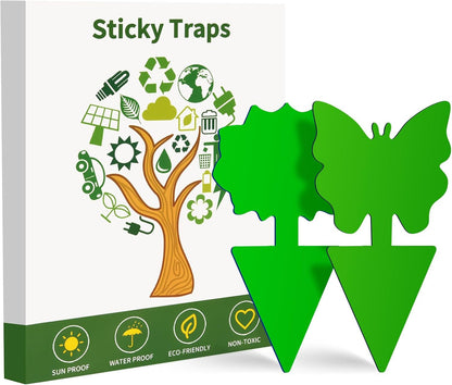 Fruit Fly Traps, 100 Pack Yellow Sticky Traps, Fungus Gnat Traps, Plant Fly Stickers for Indoor and Outdoor Use Protect The Plant