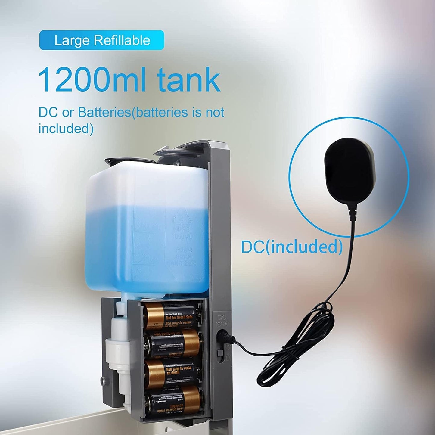 Automatic Foam Soap Dispenser Touchless Wall Mounted, USB-C Rechargeable with Smart Screen Temperature Display & Ambient Light, 7 Adjustable Levels, 16.9 oz for Kitchen Bathroom Commercial,White
