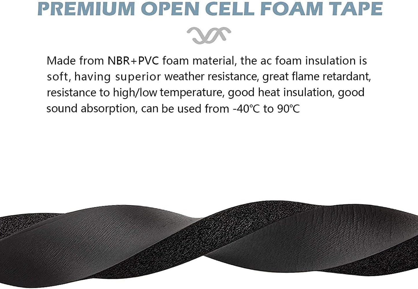 Foam Strips with Adhesive, 1 Inch Wide X 1 Inch Thick, Neoprene Weather Stripping High Density Closed Cell Foam Tape Seal for Doors and Windows Insulation, Total 13 Feet Long(6.5ft x 2 Rolls)