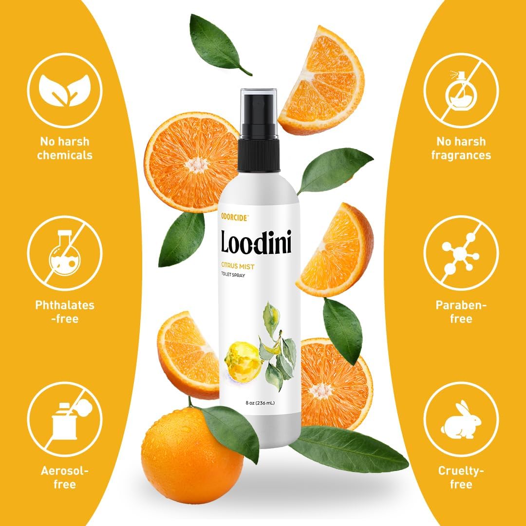 Odorcide Loo-Dini Lavender Vanilla 8oz Toilet Spray & Bathroom Spray – Use This Bathroom Spray Odor Eliminator Before You Go – Poop Spray For Toilet and Bathroom Air Freshener & Bathroom Deodorizer