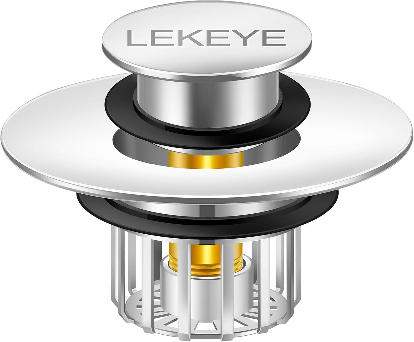 LEKEYE Tub Stopper | Shower Drain Hair Catcher | Pop-up Drain Stopper with Strainer | Bathroom Bathtub Plug | Drain Protector for 1-1/2 to 1-3/4" Bath Drain Hole