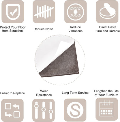 uxcell Felt Furniture Pads, 1.5-inch x 1-inch Self Adhesive Cuttable Anti Scratch Square Floor Protectors for Furniture Legs Hardwood Floor, Brown 16Pcs