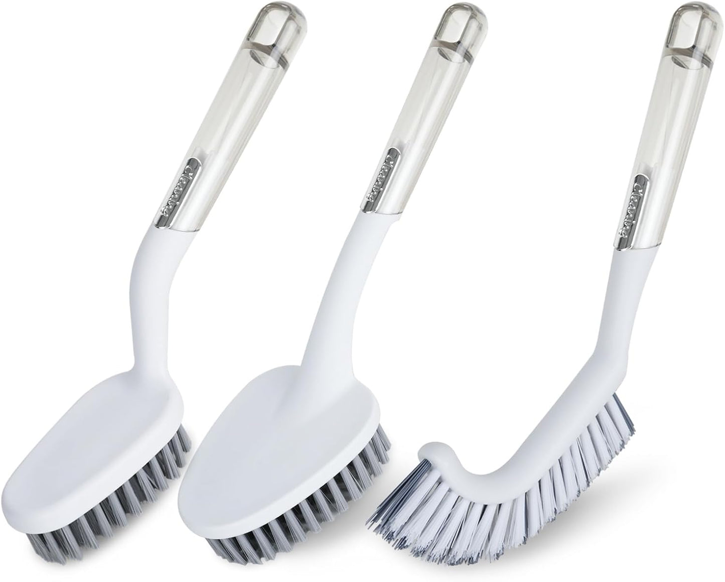 3 Pack Shower Scrub Brush Set, Stiff Bristles Grout Cleaner Brush, Scrub Brushes for Cleaning Bathtub, Bathroom, Shower, Tile, Carpet, Kitchen, Sink, Floor (Green)