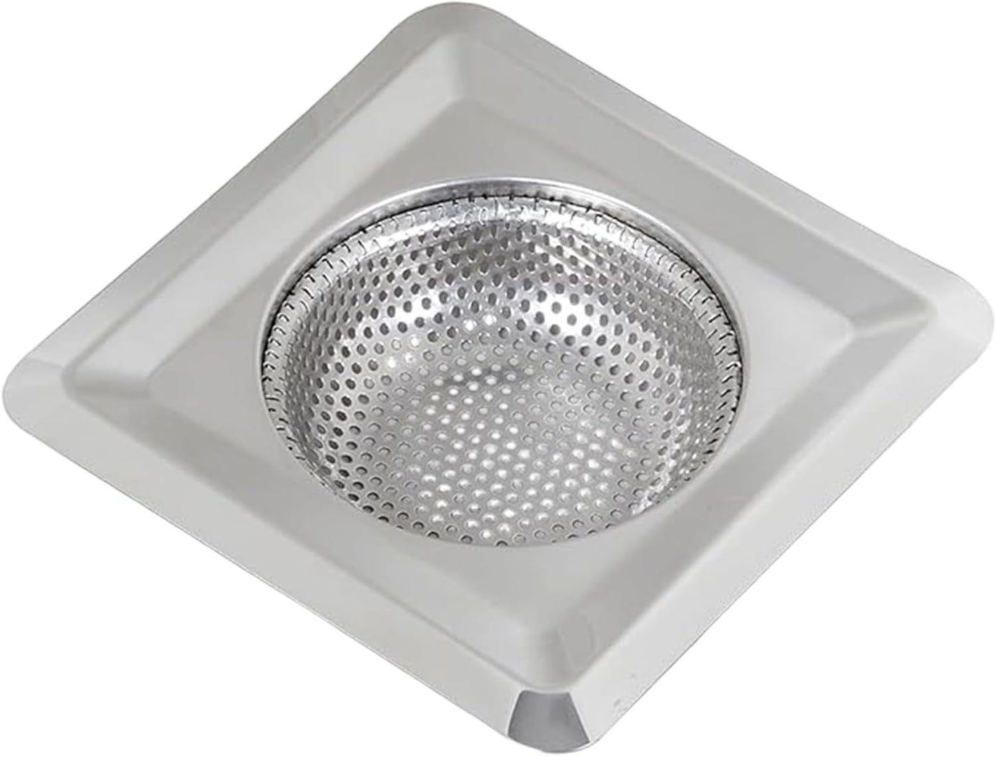 4.3 Inch Square Stainless Steel Sink Strainer Basket, Fine Mesh Drain Hair Catcher & Food Debris Filter for Kitchen, Bathroom & Utility Sink
