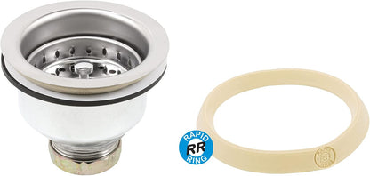 Prime-Line Kitchen Sink Basket Strainer Drain Assembly 3-1/2" to 4" with Putty Stainless Steel Deep Pressure Cup Chrome Plated Finish (Single Pack)