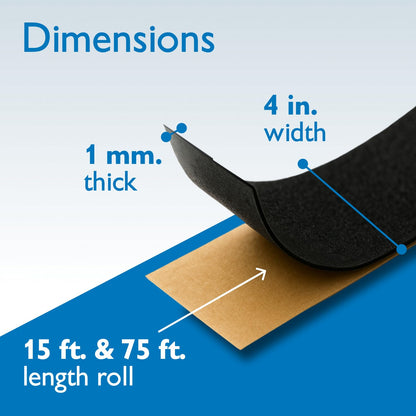 FindTape Polyester 1mm Felt Tape – 1 in. x 15 ft. Felt Strips with Adhesive Backing and Furniture Strips, Great for Arts and Crafts, Classrooms, and Protecting Furniture (Black)