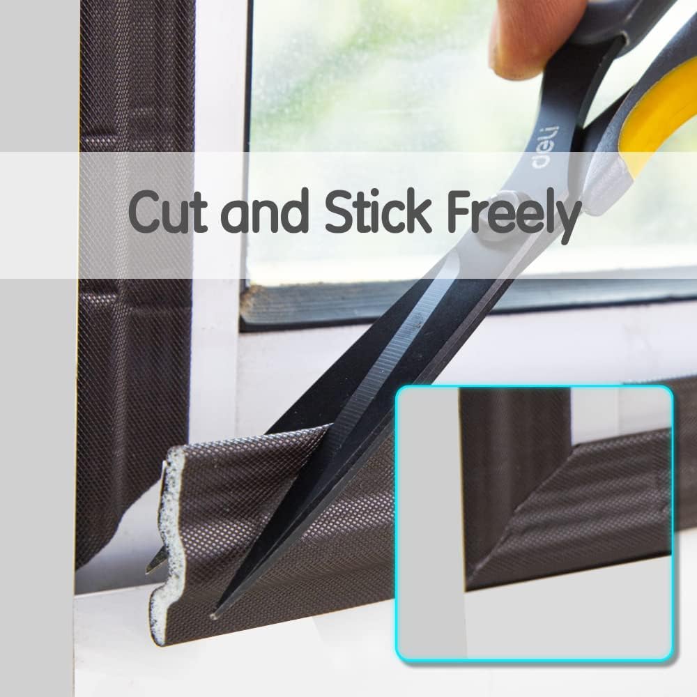 118 inch Weather Stripping Door Seal Strip for Bottom of Door,Self-Adhesive Window Draft Stopper Foam Seal Strip,Soundproof Window Insulation Weather Strip for Winter Gap Blocker(White)