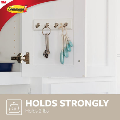 Command Key Rail, Quartz, 1-Rail, 6-Strips, Organize Damage-Free Small