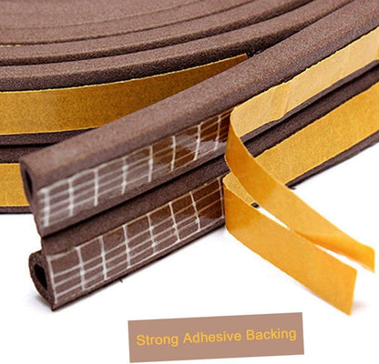 CloudBuyer Door & Window Weather Stripping, Soundproof Insulation Seal Strip with Self-Adhesive Rubber Collision Protection, 16.5 Ft (White)