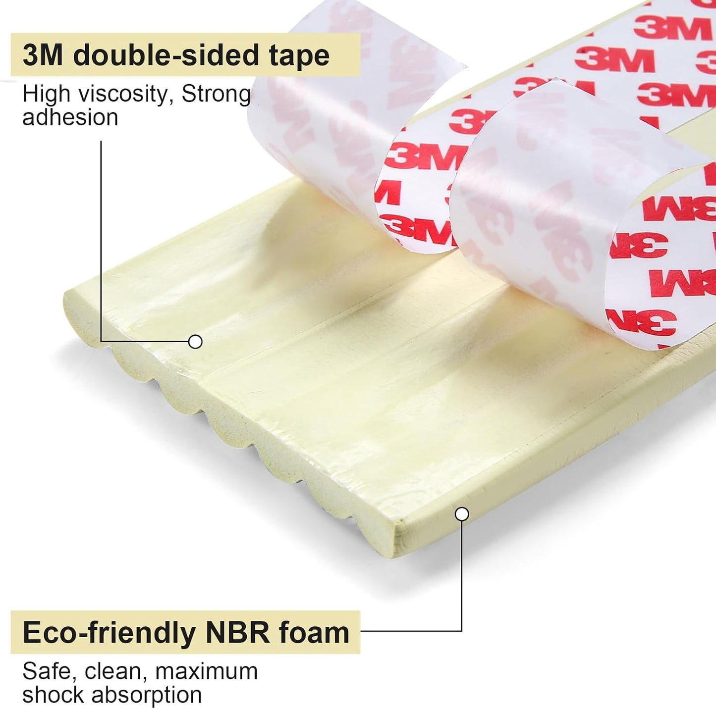 Baby Proofing Edge Corner Protector, 16.4 ft Edge Guards Padding with 3M Adhesive, Extra-Wide Soft Rubber Foam Padding, Furniture,Sharp Edge Safety Corner Edge Bumper Guard-Brown