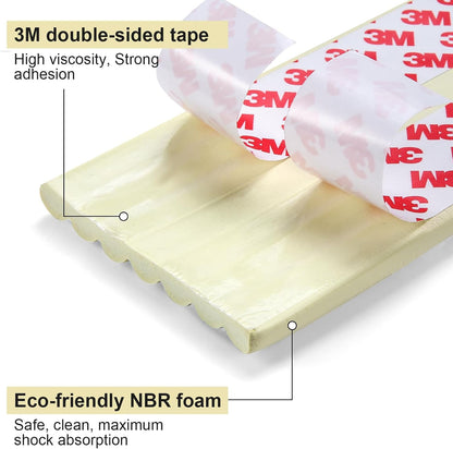 Baby Proofing Edge Corner Protector, 16.4 ft Edge Guards Padding with 3M Adhesive, Extra-Wide Soft Rubber Foam Padding, Furniture,Sharp Edge Safety Corner Edge Bumper Guard-Brown