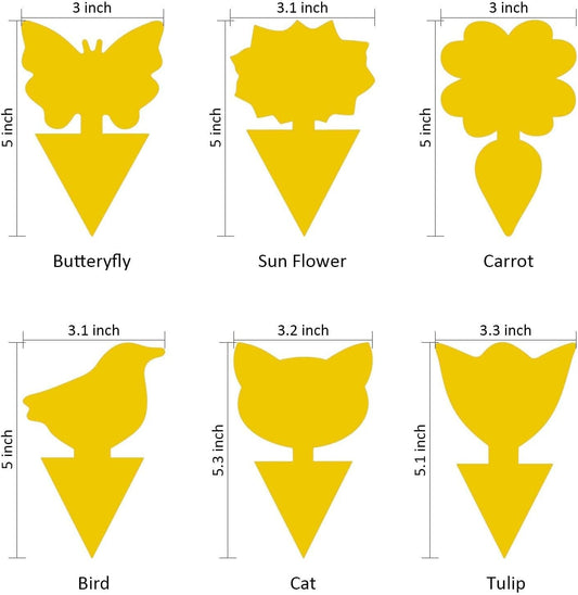 60 Pack Fruit Fly Traps Fungus Gnat Traps, Fruit Shape Yellow Sticky Bug Traps for Indoor Outdoor Plants, Dual-Sided Sticky Traps for Whiteflies, Aphids & Flying Insects