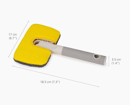 Joseph Joseph CleanTech 2-in-1 Tile and Tub Scrubber and Grout Cleaning Brush with V-Shaped Bristles