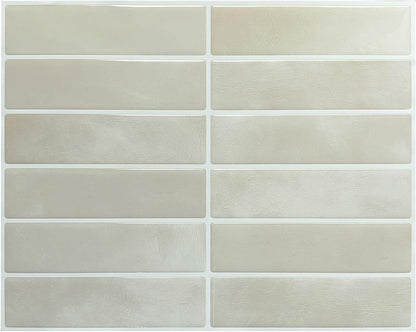 Peel and Stick Backsplash Tiles – Easy DIY Self-Adhesive Subway Wall Tiles, 10 Pack for Kitchen & Bathroom, 11.42'' x 9'' (White Grey)