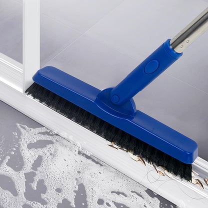 CELOX Grout Brush with Long Handle, 180°Rotation Tile Grout Cleaning Brush, Gray