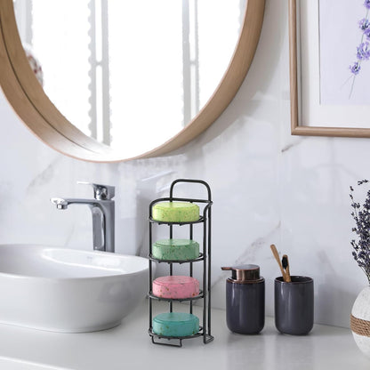 Yoshiky 3-Tier Shower Soap Shampoo Bar Holder, Self Adhesive & Freestanding Draining Bathroom Soap Dish Caddy for Bathroom Wall Accesories Decor