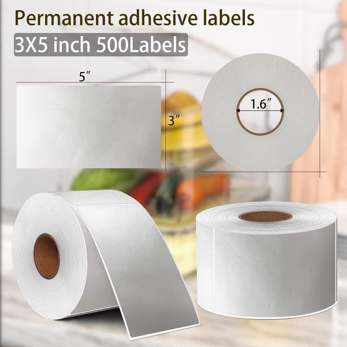 PARLAIM 3 X 5 Inch Rectangle Adhesive Color Coding Stickers,Square Inventory Label Stickers -500Per Dispenser Box (Fluorescent Green)