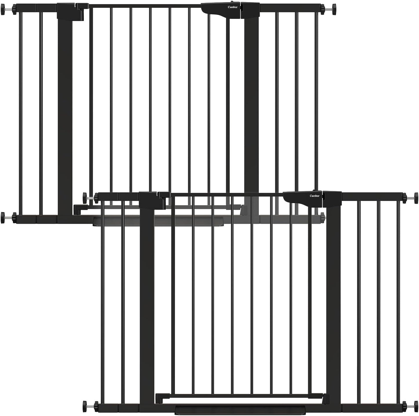 Cumbor 30-46" Baby Gate for Stairs, Mom's Choice Awards Winner-Auto Close Dog Gate for The House, Gifts for Mom, Easy Install Pressure Mounted Pet Gates for Doorways, Black