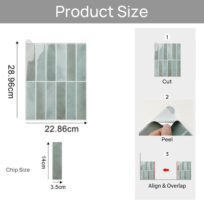 10-Pack Peel and Stick Backsplash Tiles, 11.4×9 Inch Beige Self Adhesive 3D Vinyl Wall Tiles for Kitchen, Bathroom and Camper