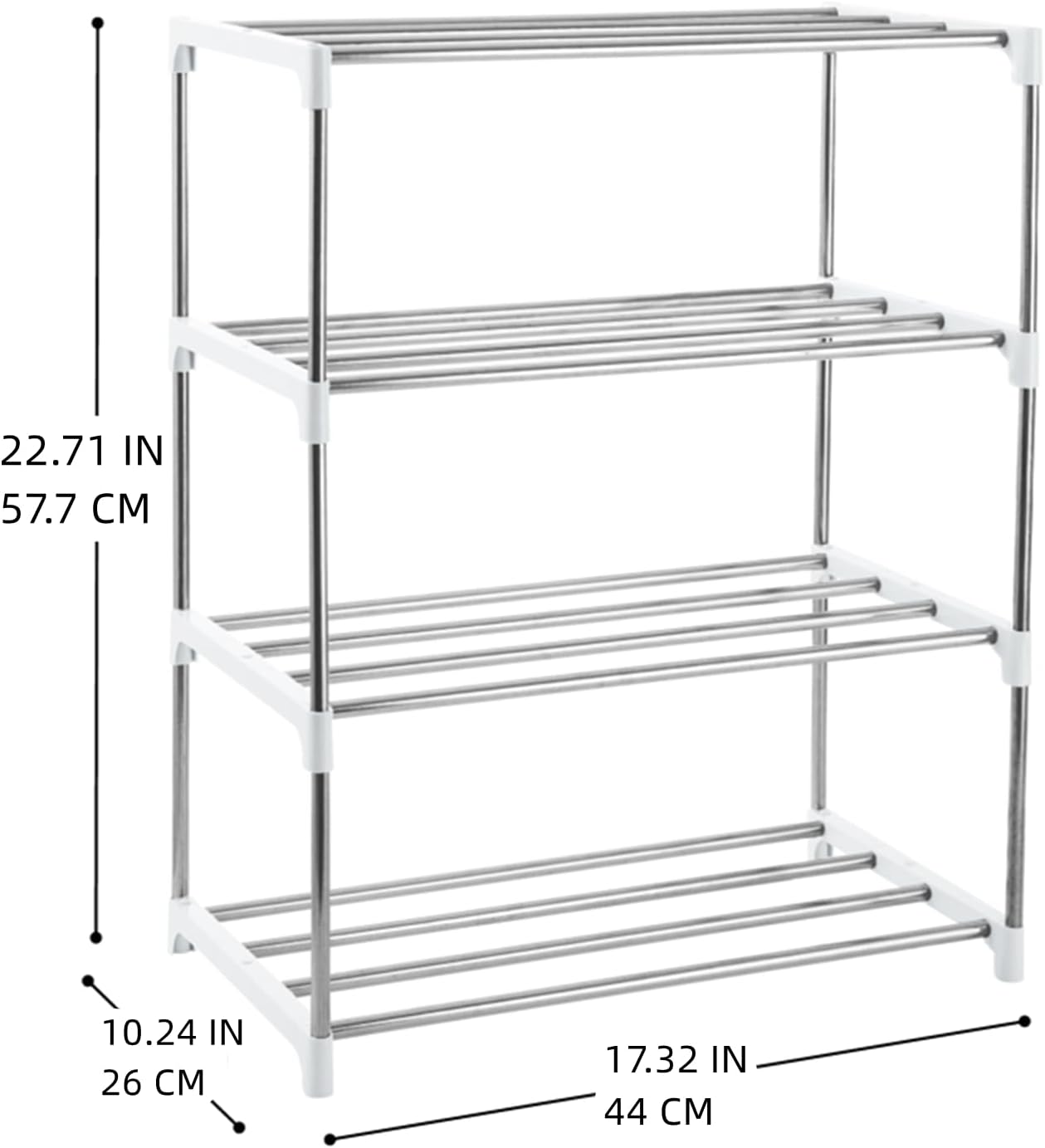 3-Tier Stackable Small Shoe Rack, Lightweight Shoe Shelf Storage Organizer for Entryway, Hallway and Closet(Black)