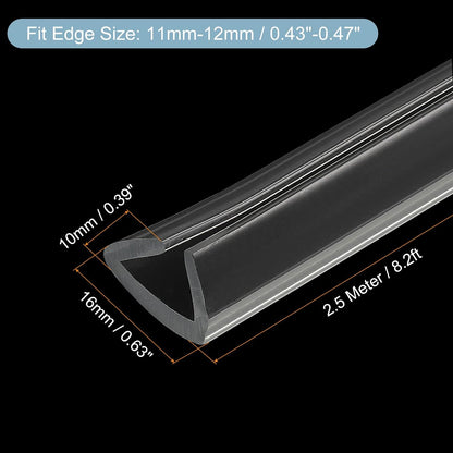 uxcell U Channel Edge Trim, 4.9ft Length Soft Rubber Guard Seal Strip Edge Protector Fit for 1-2mm Edge, (9/32" W x 5/32" H) Clear