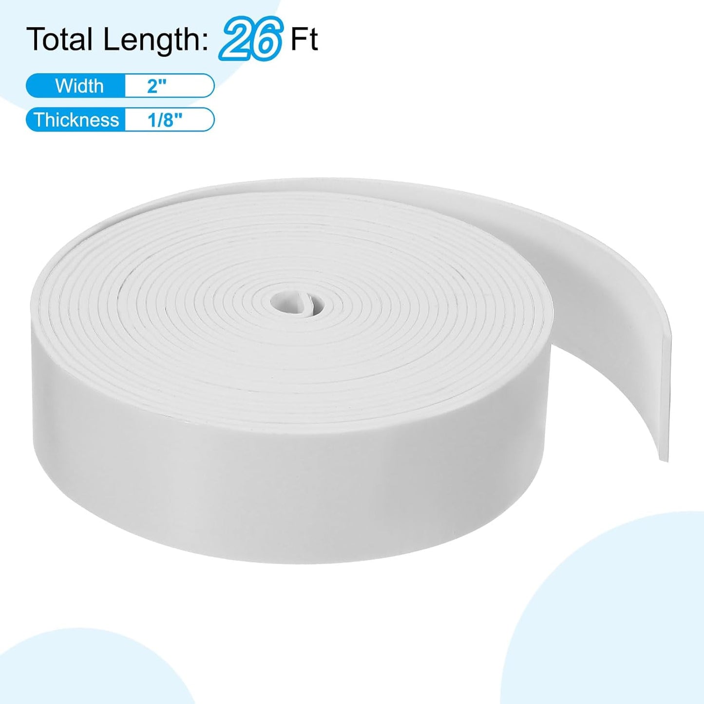 PATIKIL Weather Stripping Door Seal Strip, 3/8 Inch x 1/4 Inch x 32 Ft Self Adhesive Soundproof High Density Foam Tape Insulation for Door Window Air Conditioning, White - Colors A