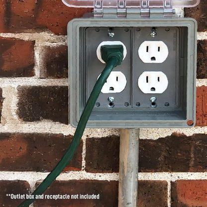 Sealproof 2-Gang Weatherproof In Use Outlet Cover | Two Gang Outdoor Plug and Receptacle Protector, Lockable, UL Extra Duty Compliant, 45 Configurations