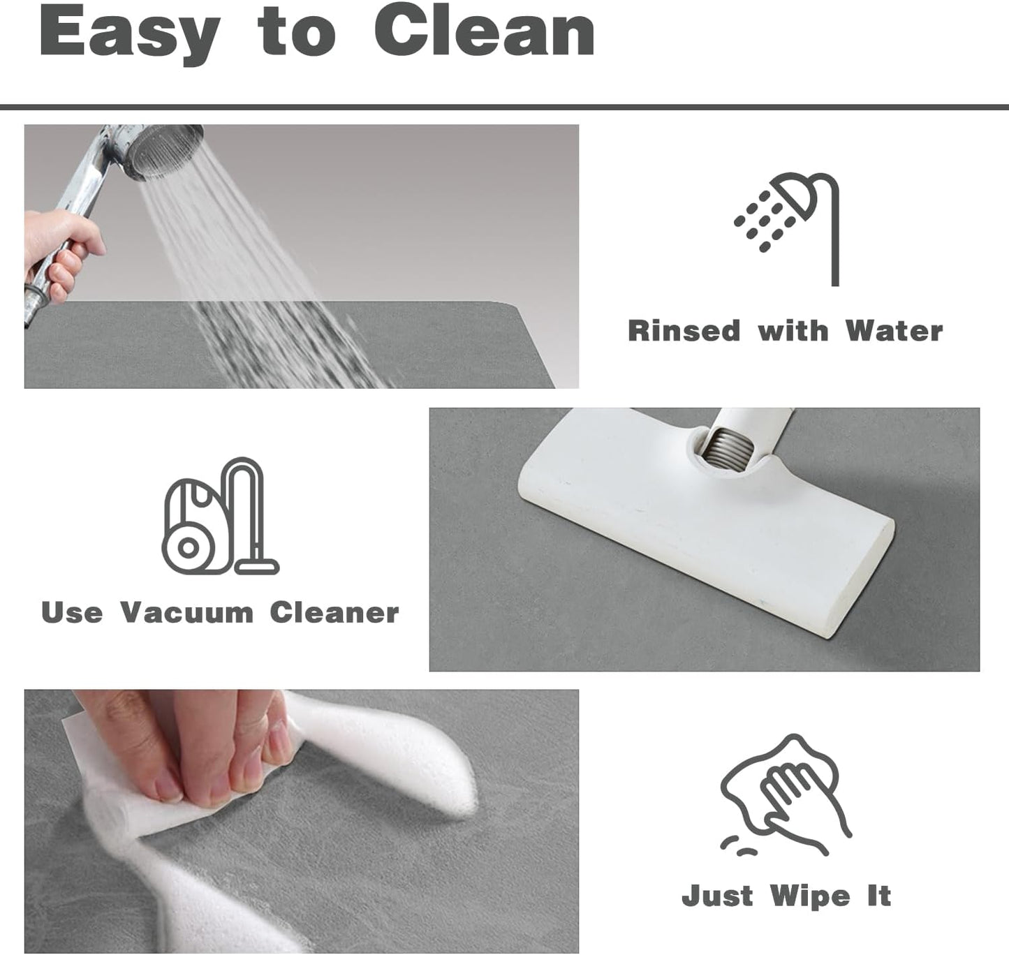 TYUU Bath Mat, Bathroom Rugs Non Slip Washable Thin Absorbent Quick Dry Bath Mat Fits Under Door Bathroom Floor Mat Perfect for Bath, Shower, or Sink 16"x24" Dark Grey