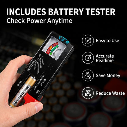 PAIYULE Battery Organizer Storage Case Box with Tester Checker, 220+ Batteries Holder Bag fits for AA AAA AAAA 9V C D Home Garage Container (Fits 220+ Batteries) (Fits 220+ Batteries)