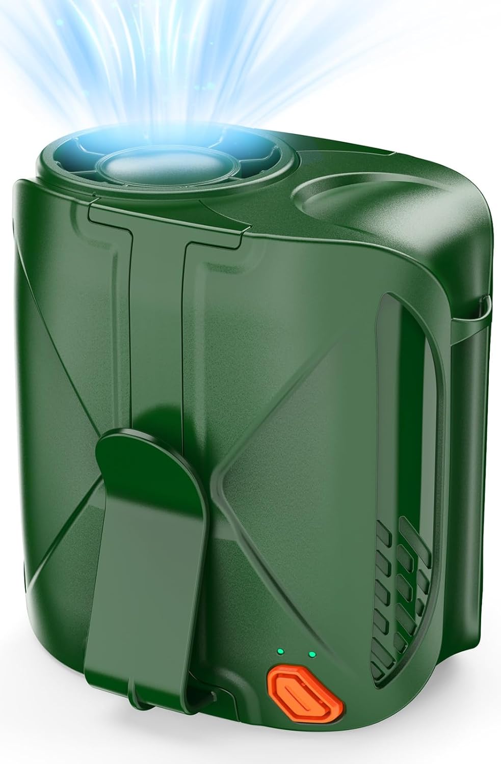 2025 Portable Waist Fan, 6 Speeds 14000RPM Strong Airflow, with Clip-on, 6000mAh Rechargeable Battery up to 31H Working Time, Wearable Belt Shirt Fan for Outdoor Jobsite(Green)