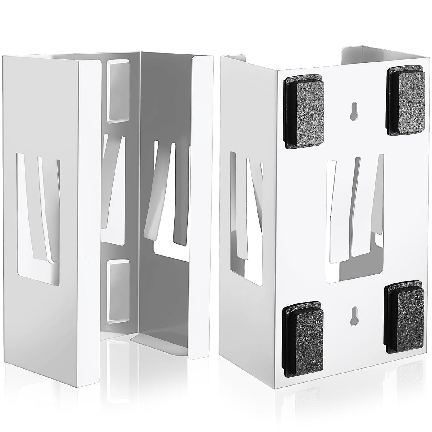 Lounsweer 2 Pcs Magnetic Gloves Dispenser Holders Wall Mount Boxes of Gloves Commercial Quality Towels Wipes Paper Tissue Box Holder Kitchen Fridge Office Workshops Garage Tool Hospital (Black)