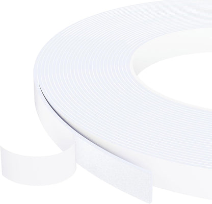Foam Weather Stripping Door Seal,1 Inch W x 1/17 Inch T x 33 Feet White Window Sealing Tape，Single-Sided Self-Adhesive Insulation Sealing Strip