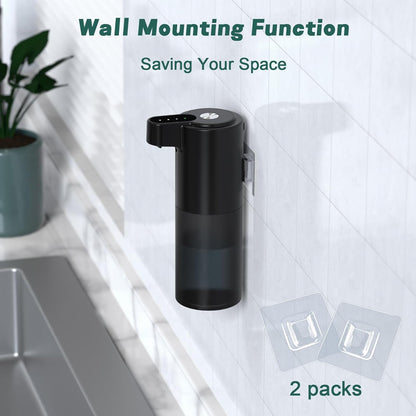 Automatic Foaming Soap Dispenser USB C Rechargeable Hand Soap Dispenser for Bathroom Touchless Dish Soap Dispenser for Kitchen IPX5 Waterproof, Matte Black