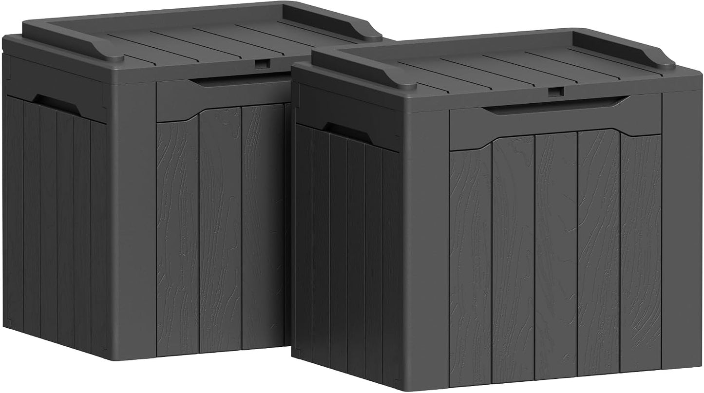 Greesum 31 Gallon Resin Deck Box All Weather Outdoor Storage Boxes for Patio Furniture Set,Outdoor Toys,Garden Tools,Black