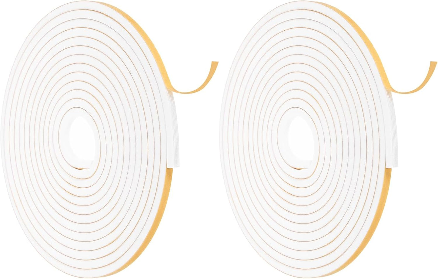 MECCANIXITY Weather Door Seal Strip Tape, Door Insulation Stripping Single Side Strong Self Adhesive Foam Tape Gap Filler for Door, Window, 1/4 Inch x 1/16 Inch x 32 Feet White 2 Pack