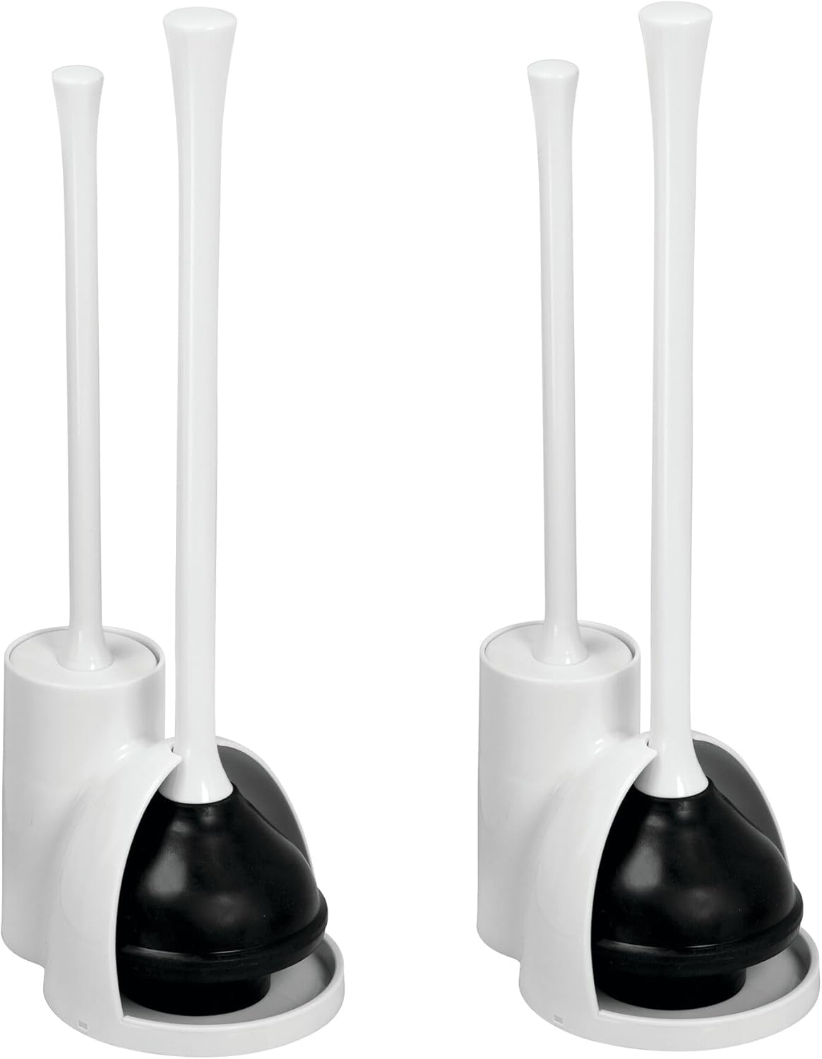 iDesign Compact Toilet Brush and Plunger Set, Gray | Bathroom Cleaning, Storage