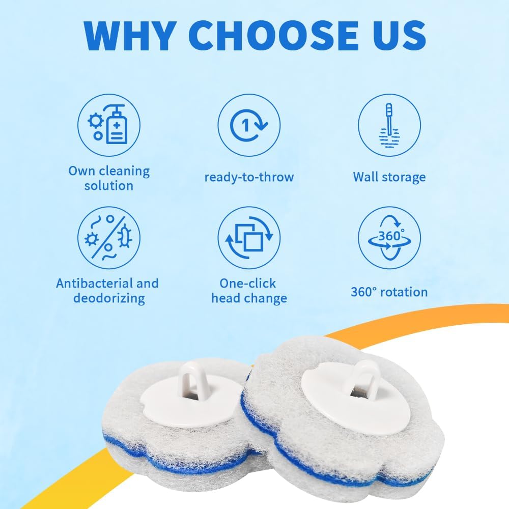 Disposable Toilet Brush with 48 Refills,Toilet Cleaning Supplies,Toilet Wand Brush Starter Kit,Wall Mounted Toilet Bowl Cleaner Brush with Holder for Bathroom Deep Cleaning & Hygiene (White)