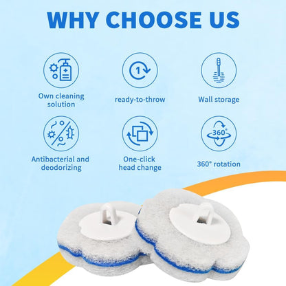 Disposable Toilet Brush with 48 Refills,Toilet Cleaning Supplies,Toilet Wand Brush Starter Kit,Wall Mounted Toilet Bowl Cleaner Brush with Holder for Bathroom Deep Cleaning & Hygiene (White)