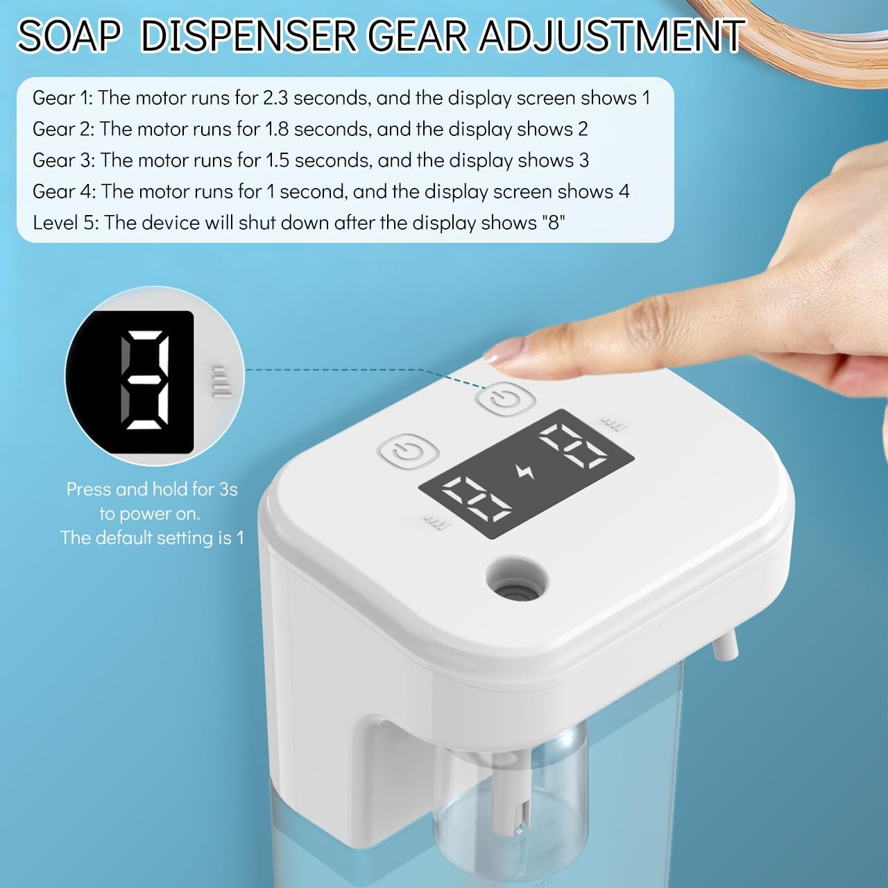 Automatic Soap Dispenser, 12.8oz Touchless Foaming Soap Dispenser, Rechargeable Wall Mounted with 4-Level Adjustable Foam Output, IPX6 Waterproof for Bathroom Kitchen